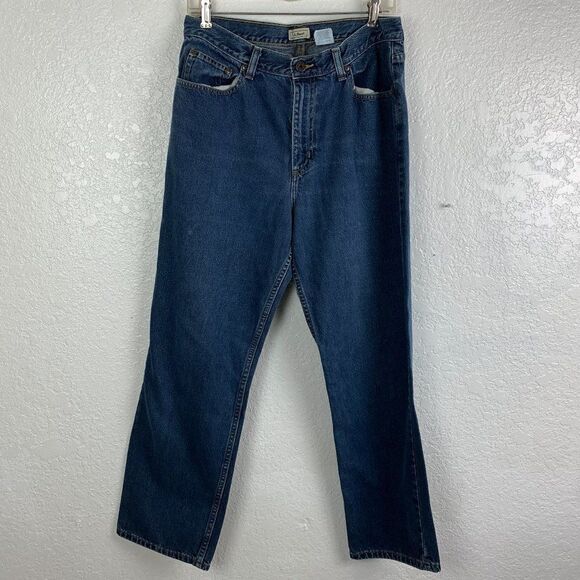 Vtg L.L. Bean High Waist Relaxed Fit Mom Jeans Size 14P - Picture 1 of 9